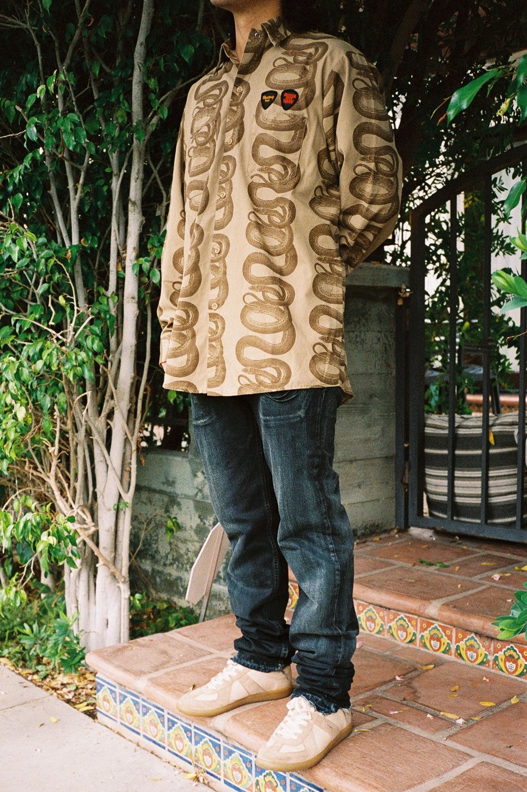 Rick Owens 2000s Rick Owens SLAB Waxed ‘Oil Spill’ Suede Link Denim Size US 31 - 2 Thumbnail