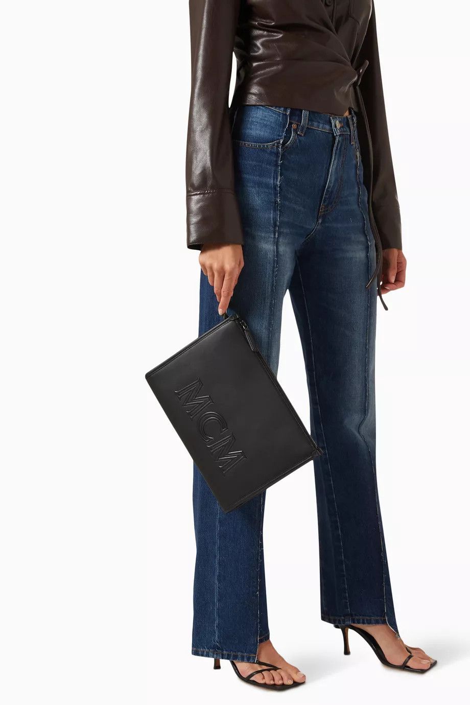 MCM o1mt1gz0125 Size: OS / Unisex Crossbody Large Pouch in Black Size ONE SIZE - 3 Thumbnail
