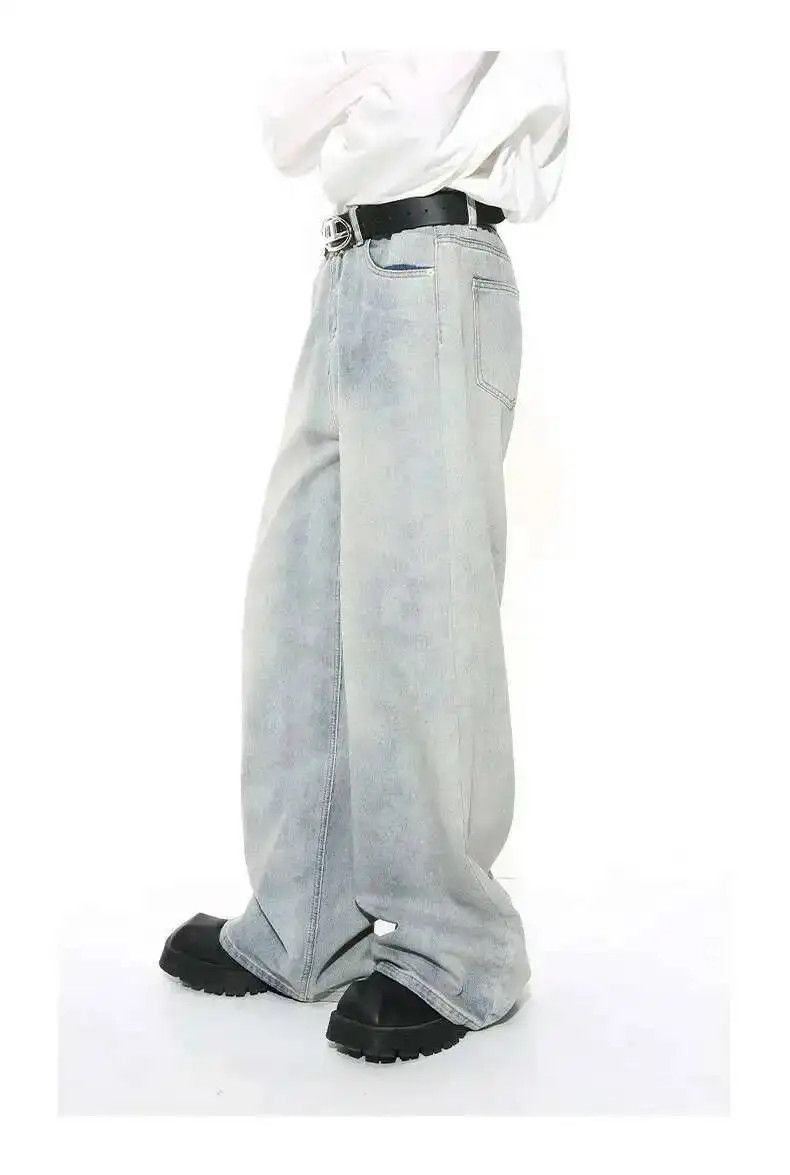 Japanese Brand Light Blue Wide Leg Washed Baggy Denim Jeans Size US 30 / EU 46 - 2 Thumbnail