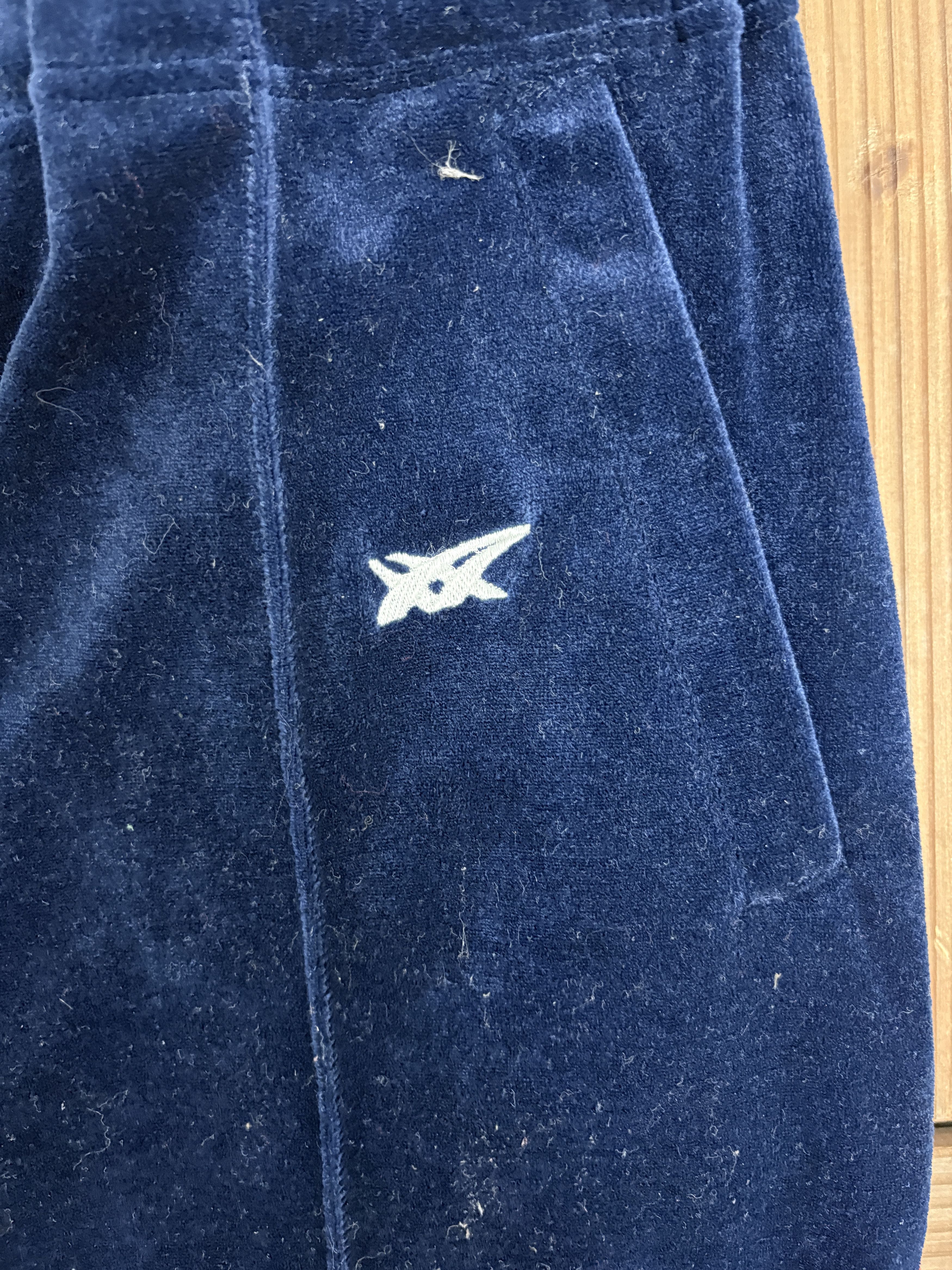 Asics × Vintage Asics Embroidered Logo Vintage Velour Blue Sweat Pants Size US 26 / EU 42 - 3 Thumbnail