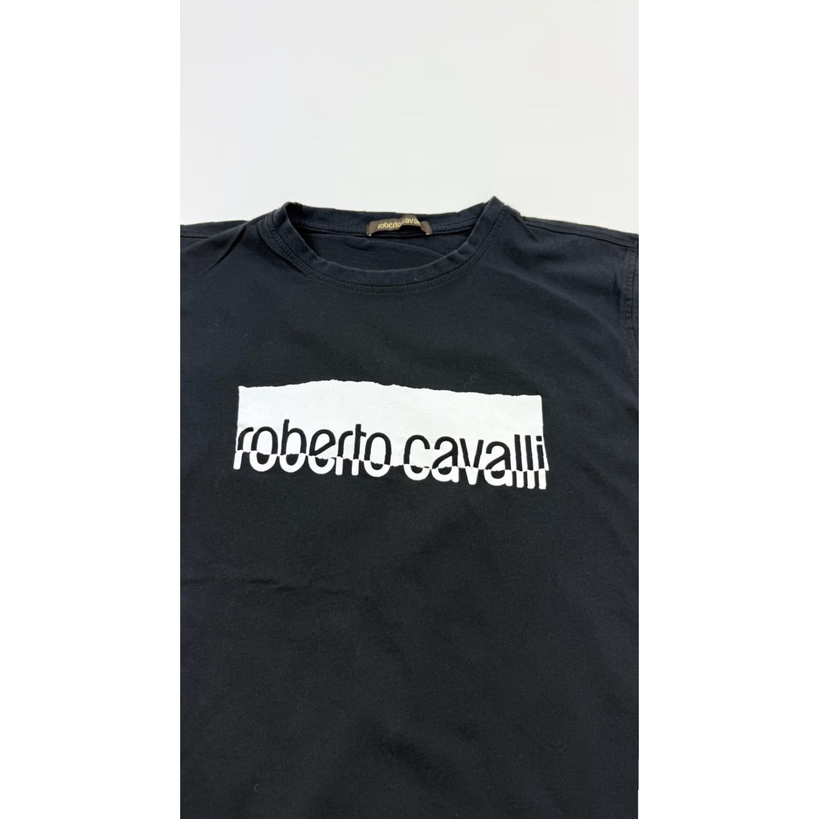 Roberto Cavalli Roberto Cavalli Shirt Mens Medium Black Crew Neck Logo Tee 100% Cotton Basic Size US M / EU 48-50 / 2 - 2 Thumbnail