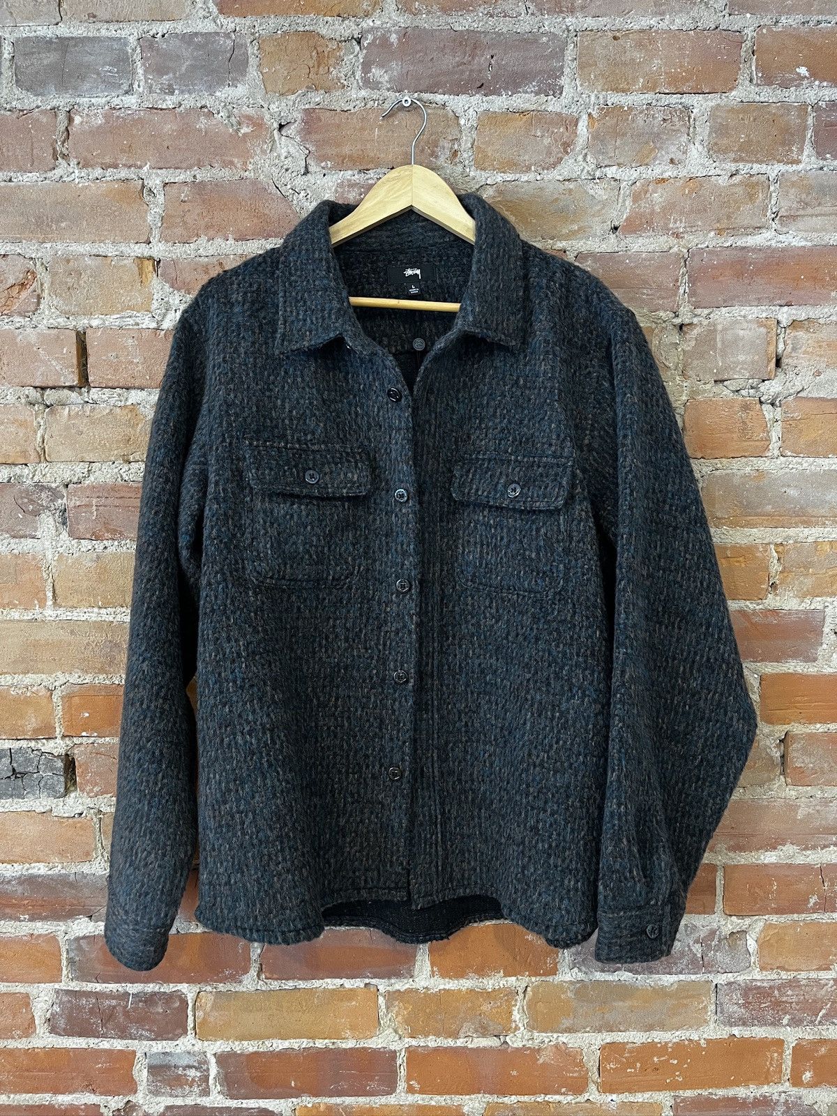 Stussy Stussy Speckled Wool CPO Shirt Size US L / EU 52-54 / 3 - 1 Thumbnail