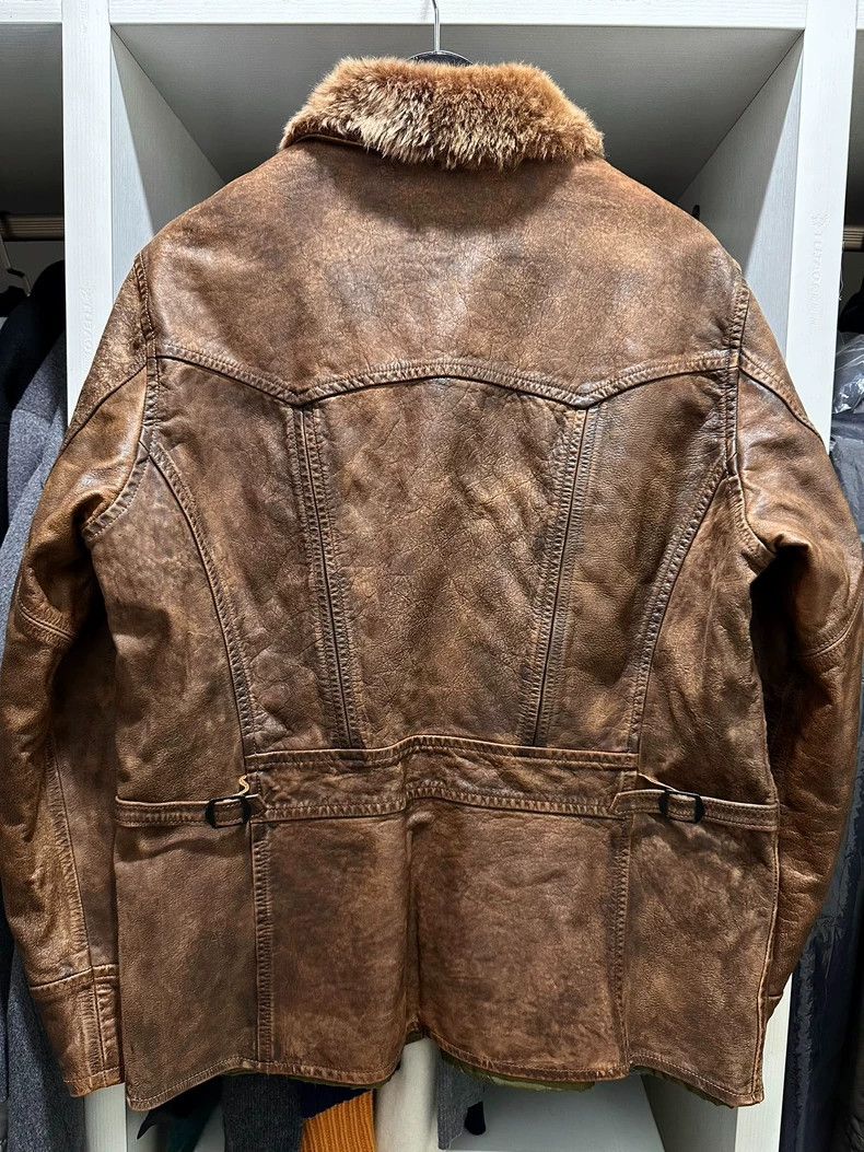 RRL Ralph Lauren RRL Ralph Lauren 24 Sheerling Collar Leather Car Coat made Size US M / EU 48-50 / 2 - 9 Thumbnail