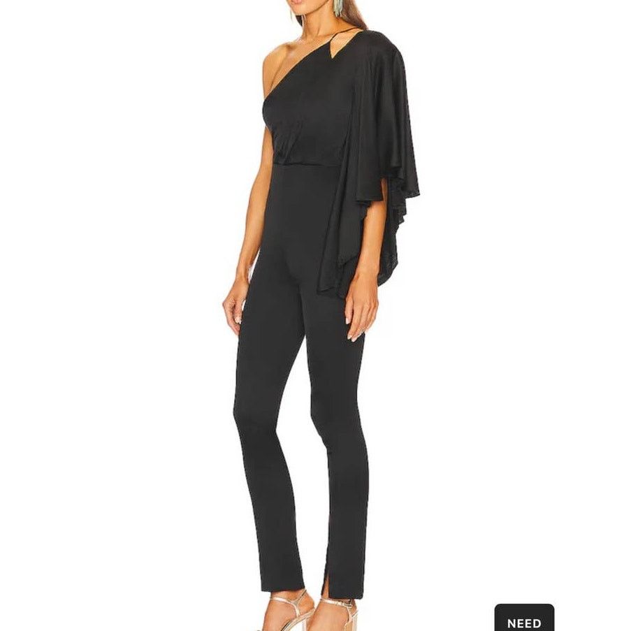 REVOLVE MICHAEL COSTELLO Sakura Jumpsuit in Black One Shoulder Small Size 27" / US 4 / IT 40 - 2 Thumbnail