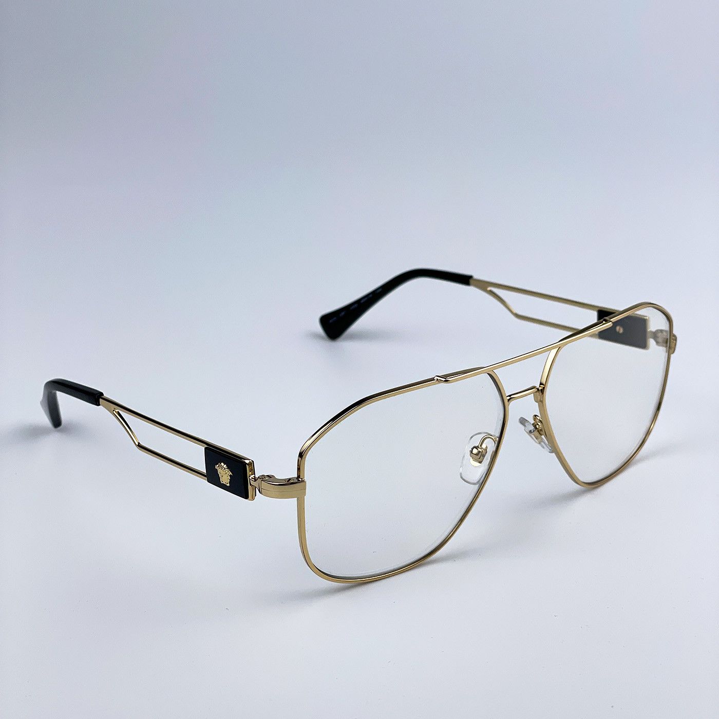 Versace NEW Versace VE1287 1002 Metal Pilot Men Unisex Eyeglasses Size ONE SIZE - 5 Thumbnail