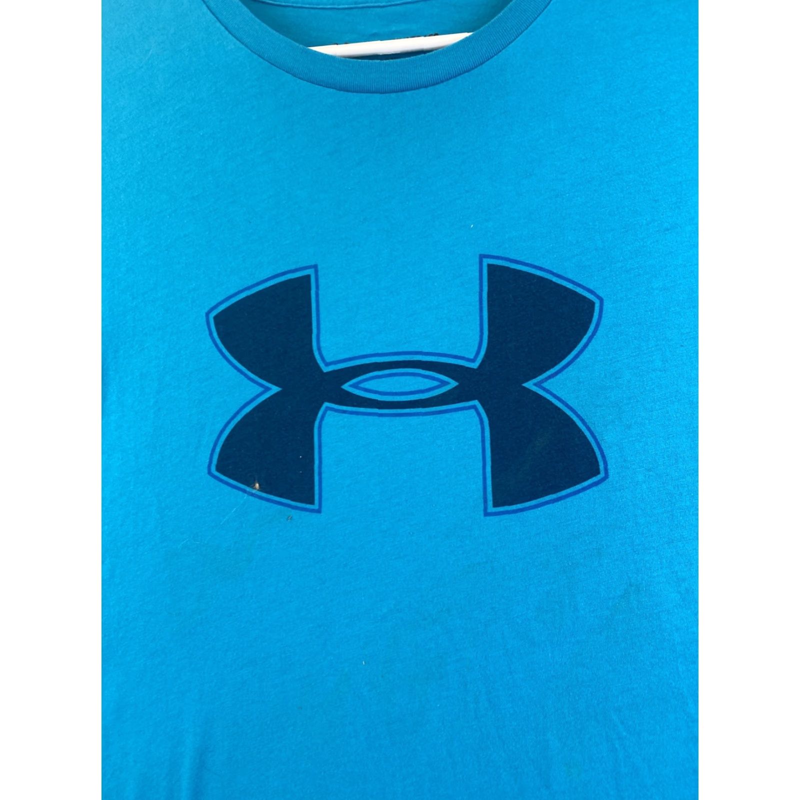 Under Armour Under Armour UA Men's Logo Cotton Green T-Shirt Blue /88-31 XL Logo Crew Neck Short Sleeve Jersey Jersey Cotton T-Shirt Blue Green Under Armour Size US XL / EU 56 / 4 - 2 Thumbnail
