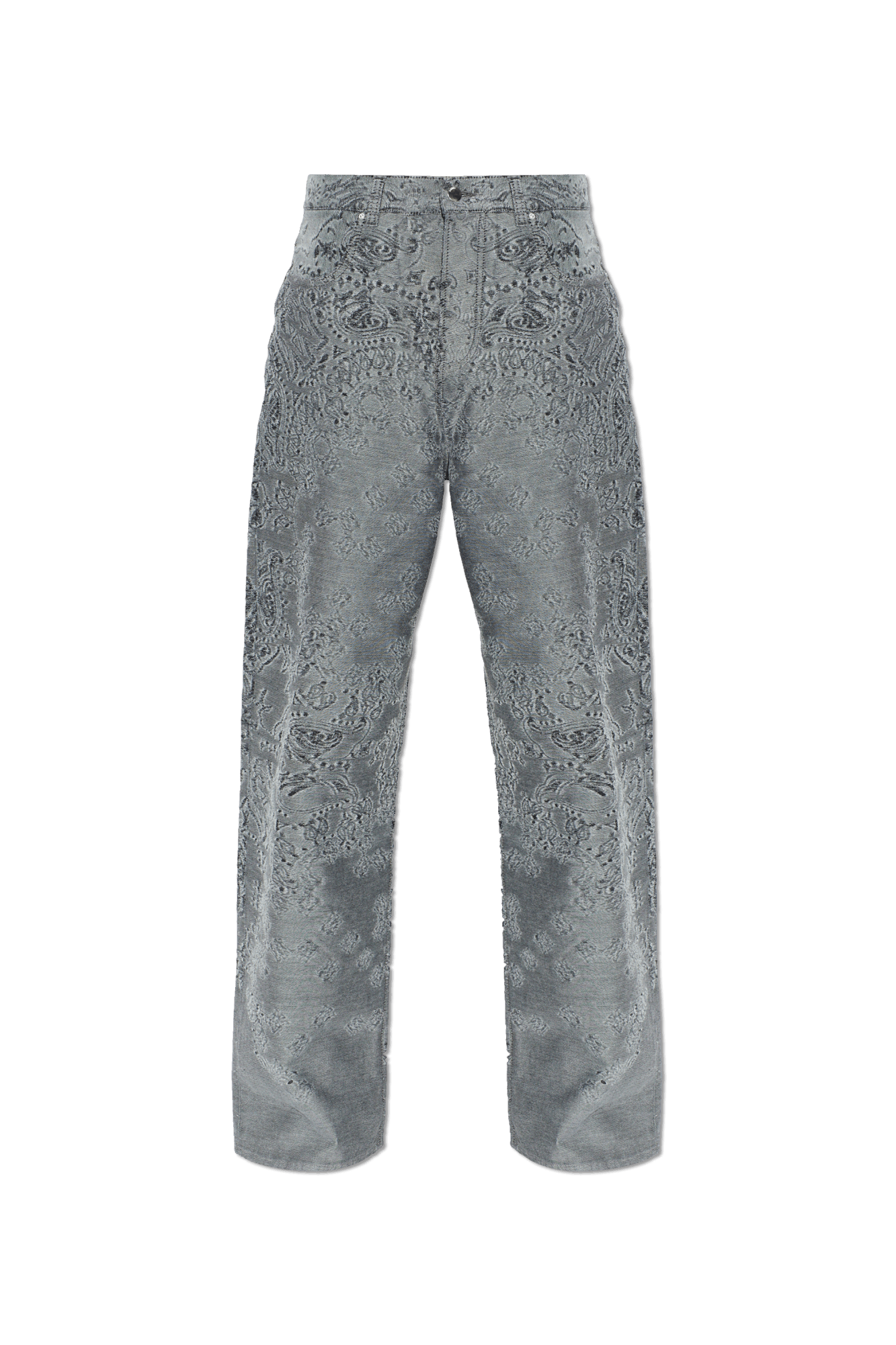 Amiri os11x0526 Paisley Wide-Leg Jeans in Grey Size US 34 / EU 50 - 1 Thumbnail