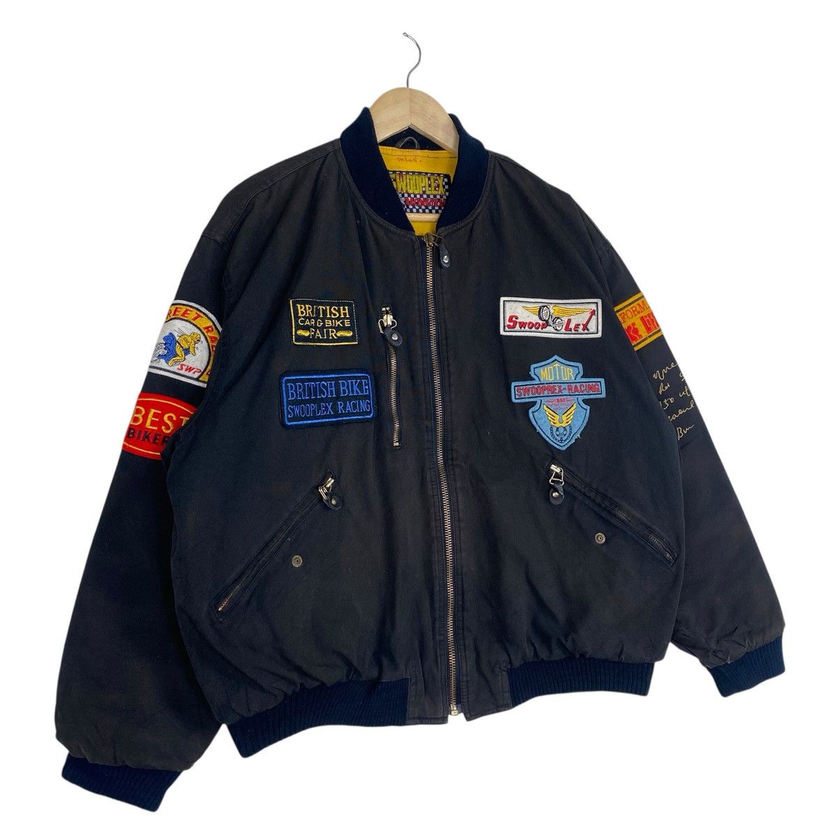 Japanese Brand 💥80s SWOOPLEX RACING TEAM BIKER BOMBER JACKET Size US L / EU 52-54 / 3 - 2 Thumbnail
