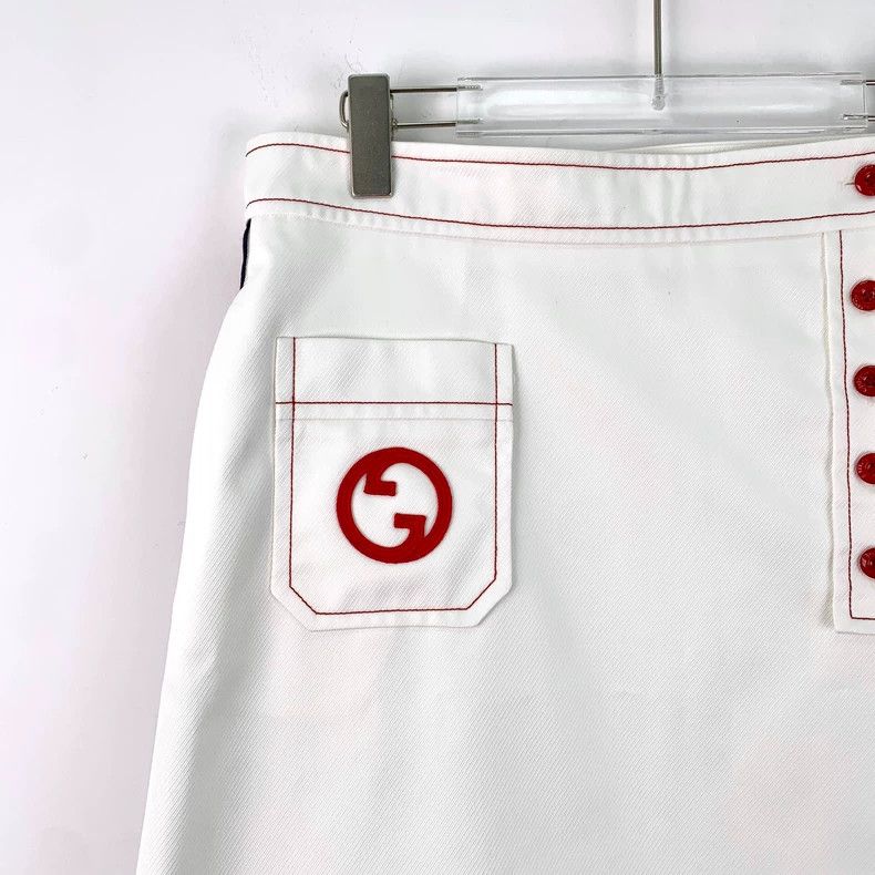 Gucci Gucci 23 white side striped webbing logo embroidered casua Size 28" / US 6 / IT 42 - 3 Thumbnail