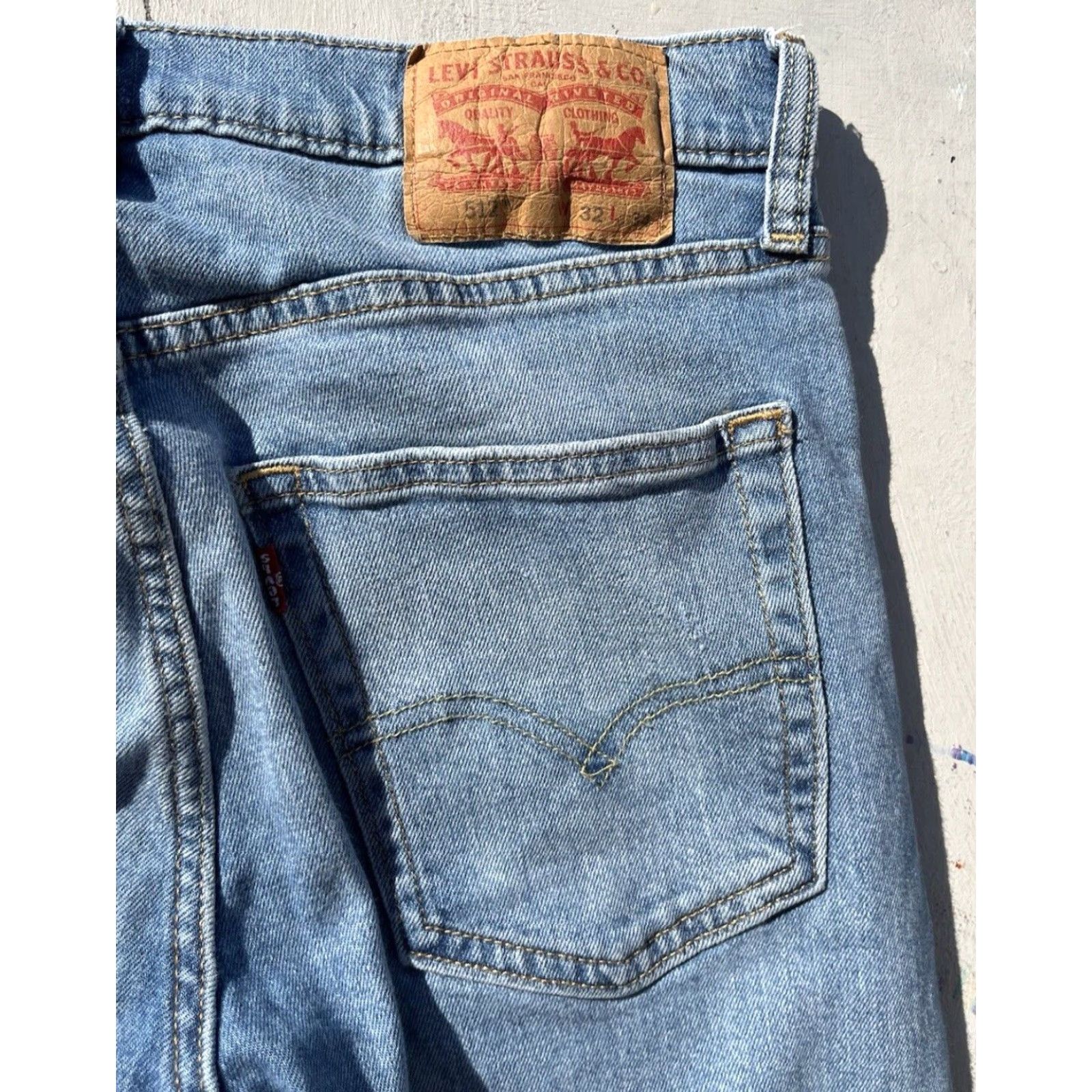 Levi's Levi's 512 Jeans Slim Taper 32x34 Blue Denim Regular Mens Size US 32 / EU 48 - 2 Thumbnail