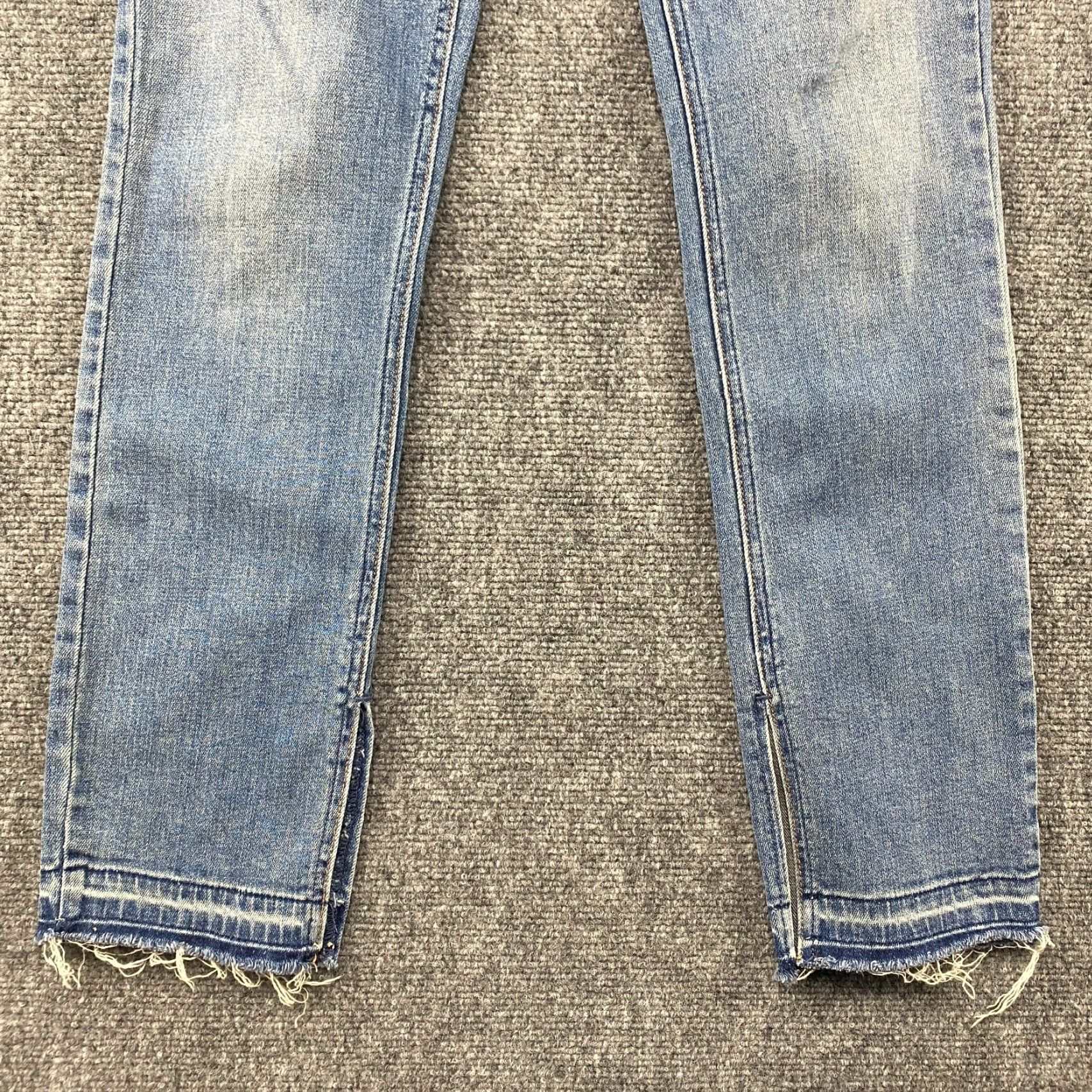 Free People Free People Jeans Womens 28 Blue Mid-Rise Distressed Stretch Ankle Slit Fray Hem Size 28" / US 6 / IT 42 - 3 Thumbnail