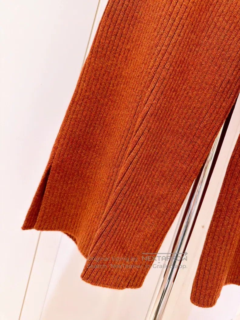 Loro Piana Loro Piana Pumpkin Orange Baby Cashmere Wide Leg Knit Trou Size 24" / US 00 / IT 34 - 4 Thumbnail