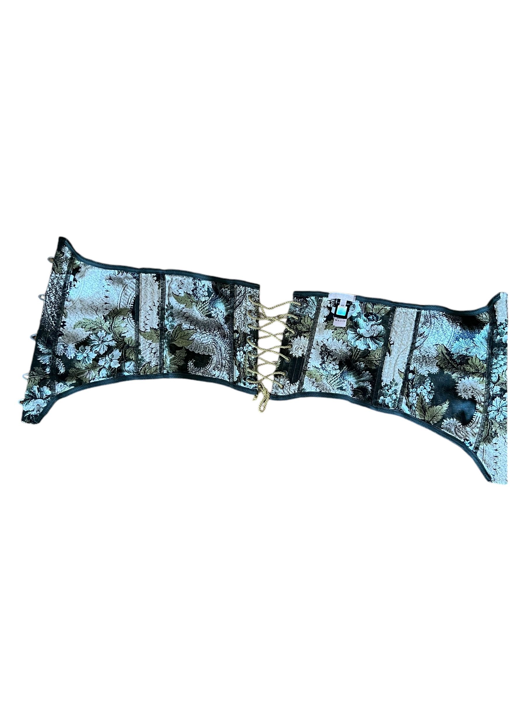 Roberto Cavalli Roberto Cavalli 2001 Floral Laced Corset Size XL / US 12-14 / IT 48-50 - 5 Thumbnail