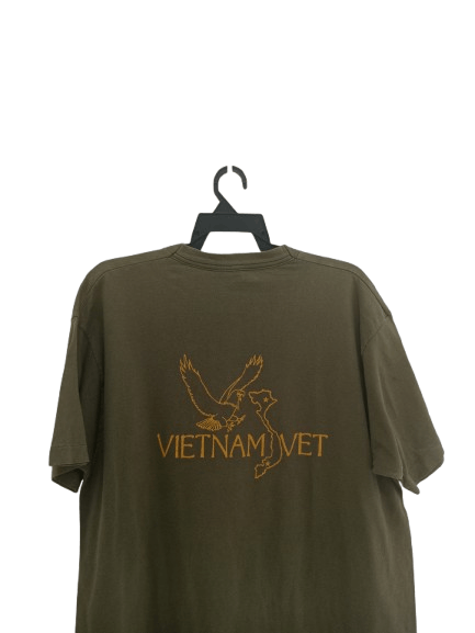 Fruit Of The Loom Vintage 90s Vietnam Vet Military Tshirt Sunfaded Size US L / EU 52-54 / 3 - 4 Thumbnail