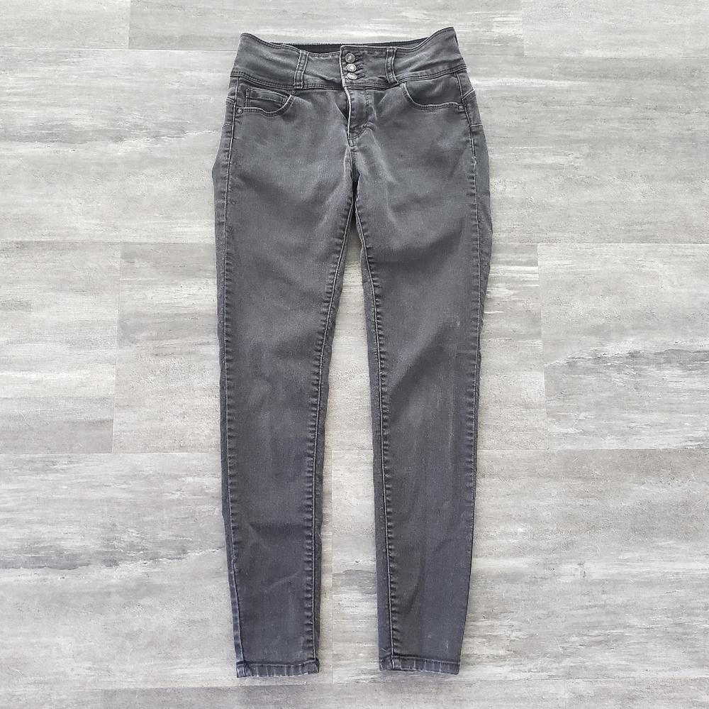 Designer Black Faded Wax Skinny Jean Size 30" / US 8 / IT 44 - 1 Thumbnail