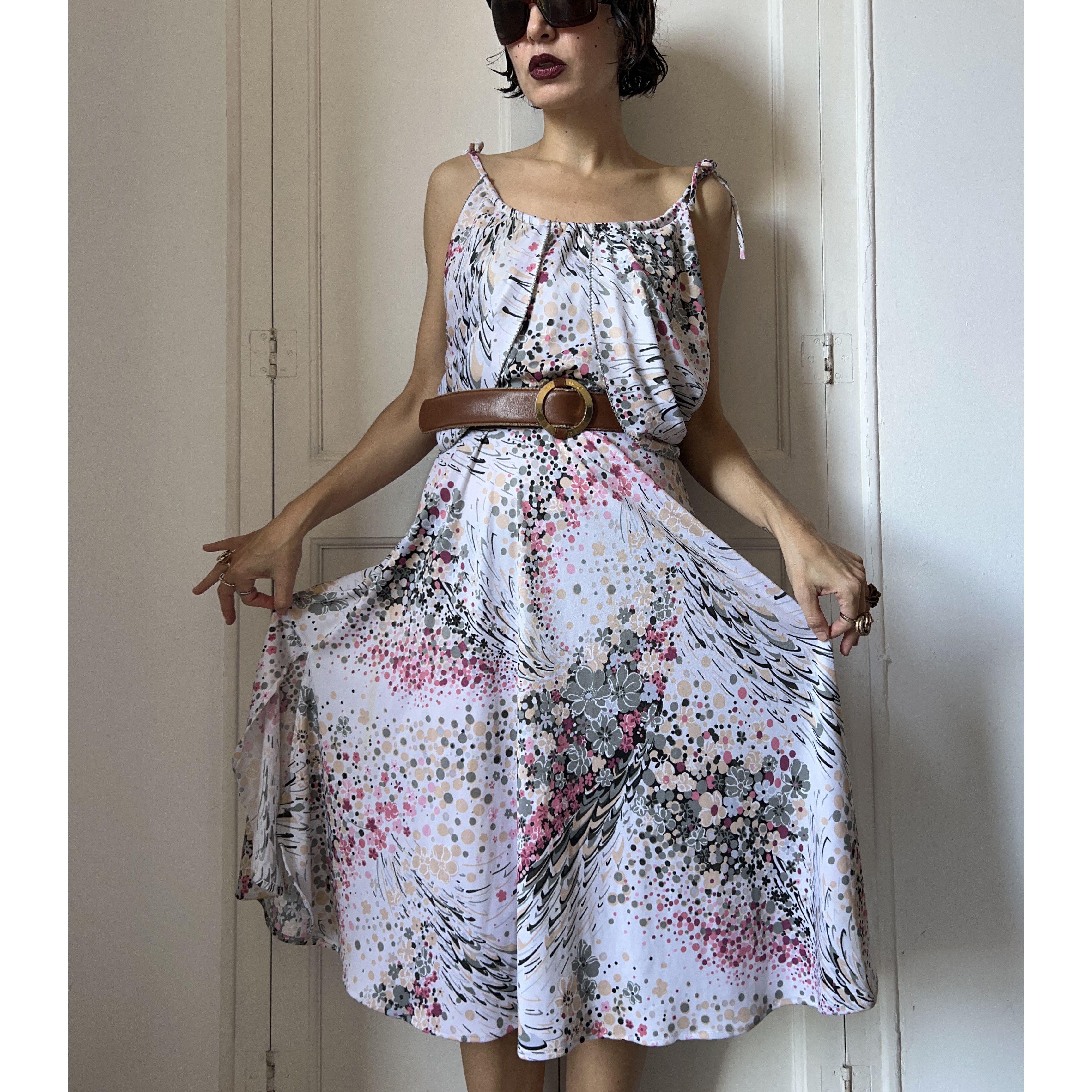 Vintage Vintage 80s Shubette London Blouson Midi Dress Size M / US 6-8 / IT 42-44 - 9 Thumbnail