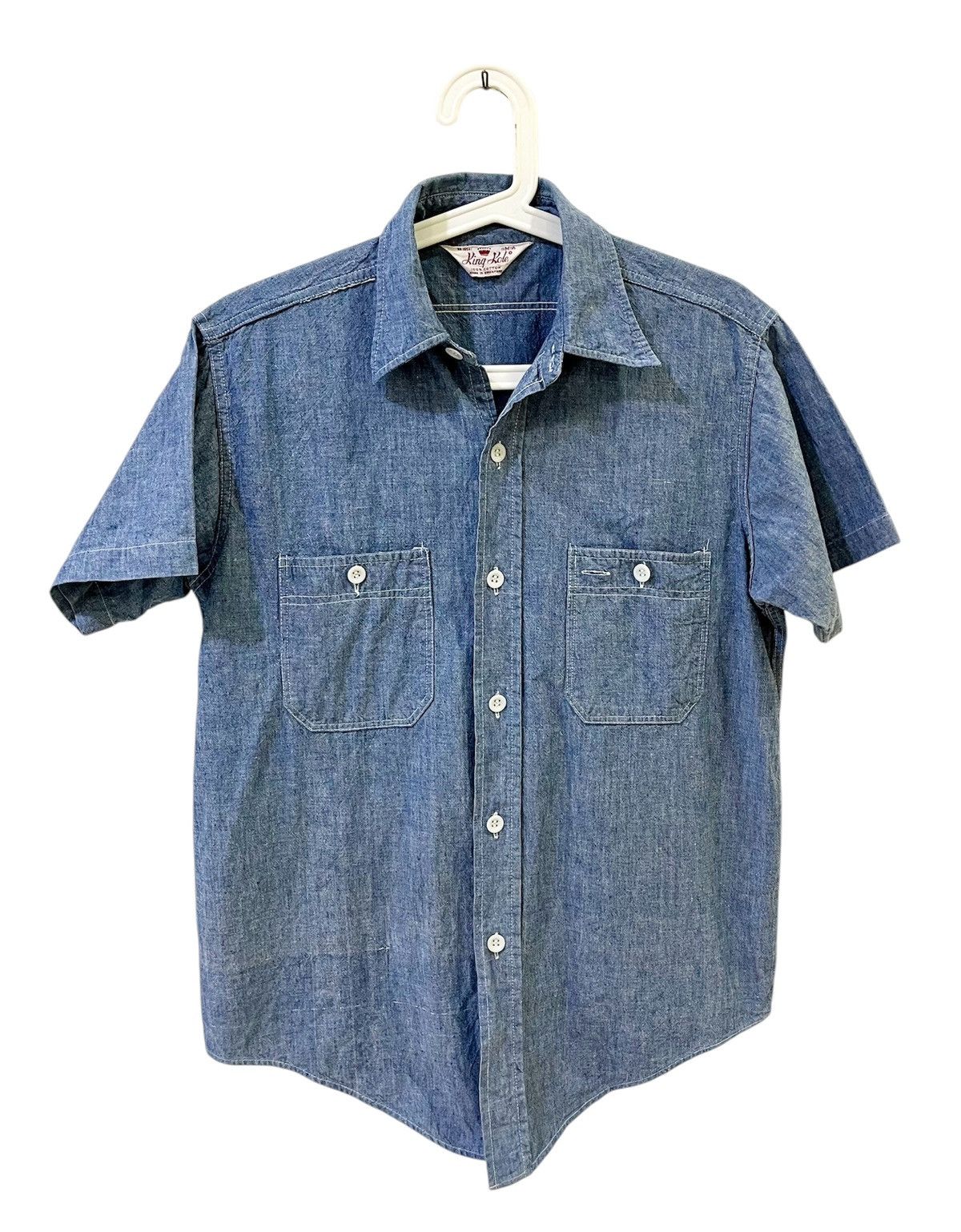 Vintage True Vintage 60s King Kole Chambray Work Shirt Short Sleeve Size US M / EU 48-50 / 2 - 1 Thumbnail