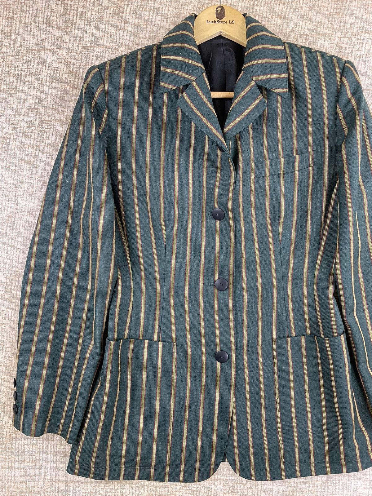 Jean Paul Gaultier 🔥Jean Paul Gaultier Junior Green Stripes Jacket Size US M / EU 48-50 / 2 - 2 Thumbnail
