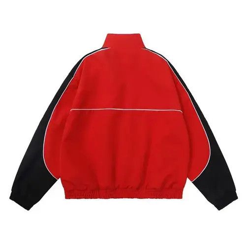 Designer Jacket windbreaker Harajuku style stars Y2k zipper patchwork Size US L / EU 52-54 / 3 - 7 Thumbnail