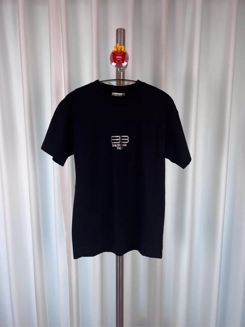 Balenciaga Balenciaga Black rhinestone BB lock logo short sleeve Size US XS / EU 42 / 0 - 2 Thumbnail