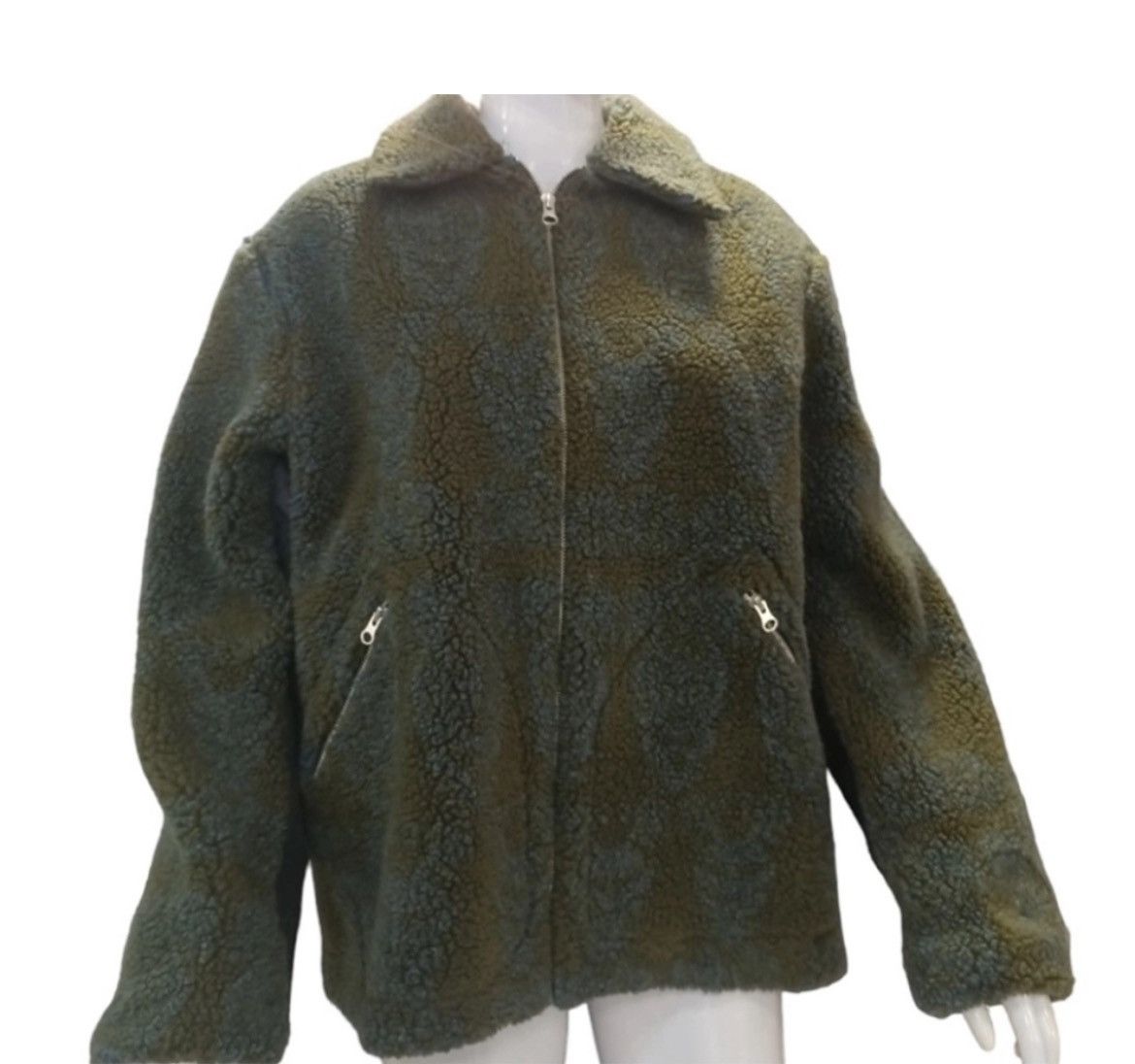 Paria Farzaneh Paria Farzaneh Khaki Blue Fleece Jacket Men Sz- L Size US L / EU 52-54 / 3 - 2 Thumbnail