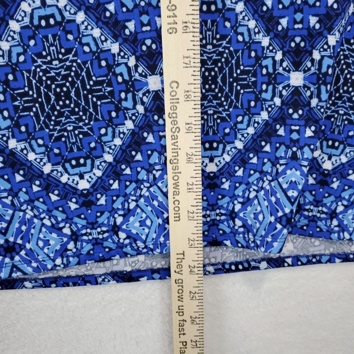 Vintage Notations Layered Flutter Sleeve Blue Geometric Print Blouse Womens XL Size XL / US 12-14 / IT 48-50 - 5 Thumbnail