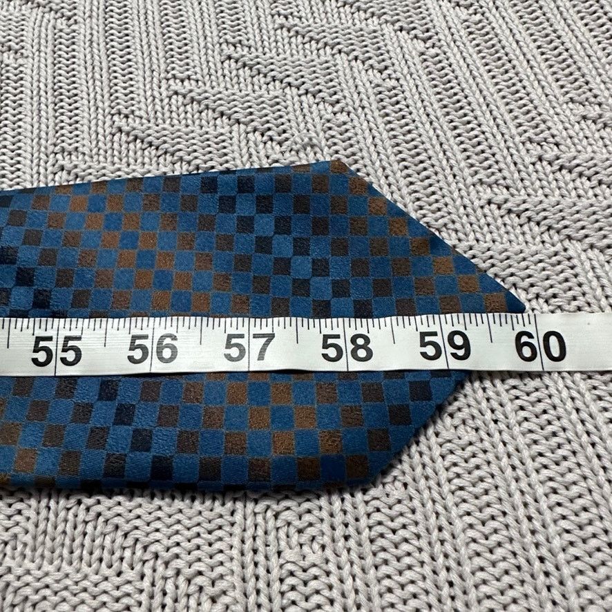 Canali brown and blue ombre abstract striped silk tie
