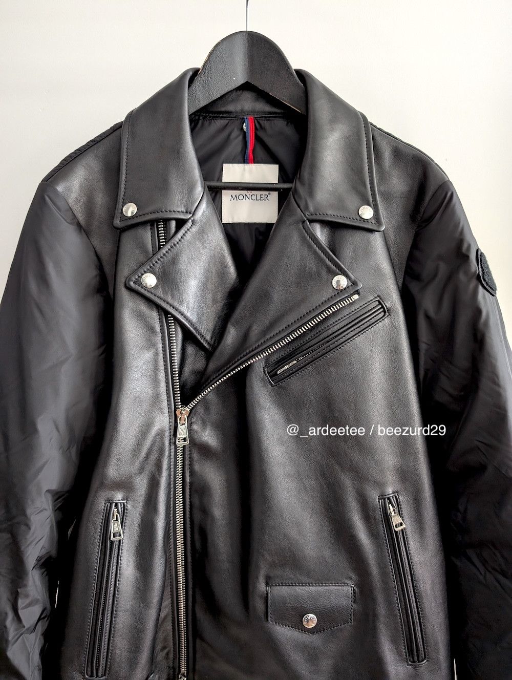 Moncler *NEW* $6K LEATHER/DOWN PAVOT BIKER PUFFER JACKET Size US M / EU 48-50 / 2 - 6 Thumbnail