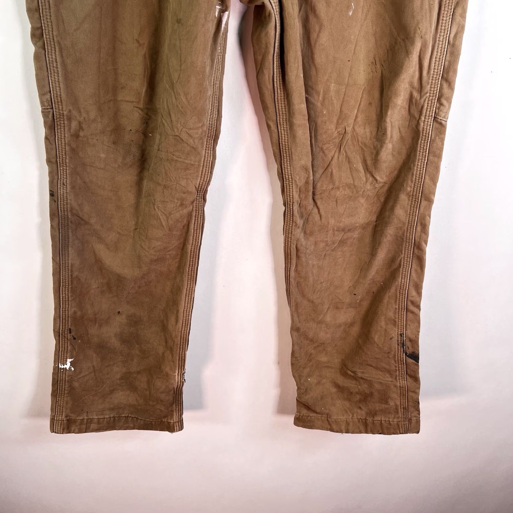 Carhartt VINTAGE Carhartt Lined Carpenter Pants Mens Size 33x30 Brown Canvas Relaxed Fit Workwear 90s Size US 33 - 4 Thumbnail
