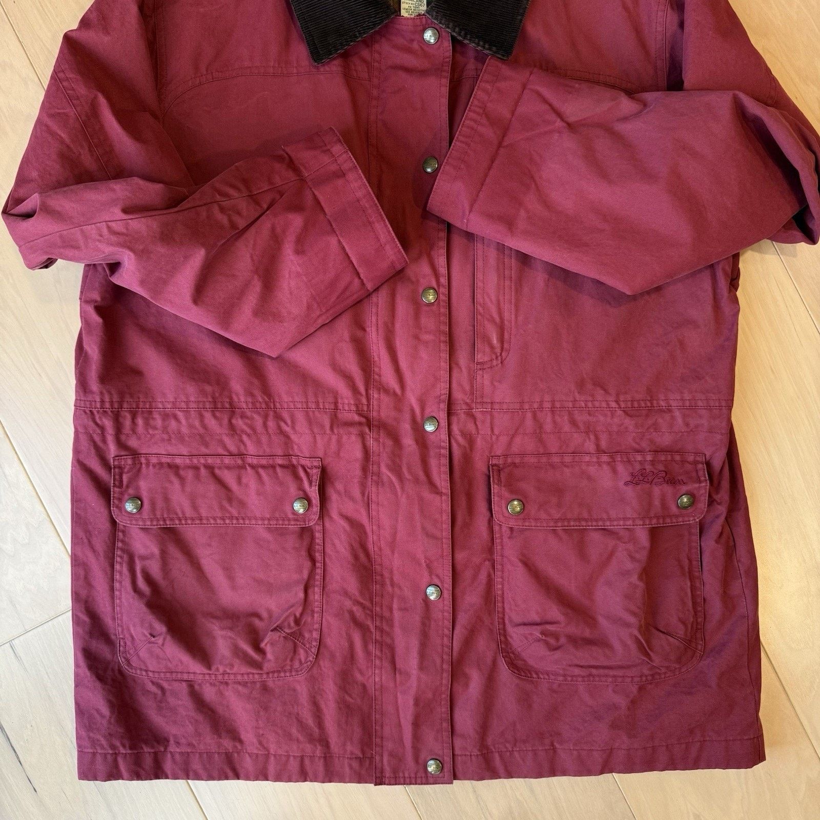 L.L. Bean LL Bean Chore Coat Women's Large Red Long Full Zip Heavy Size L / US 10 / IT 46 - 6 Thumbnail