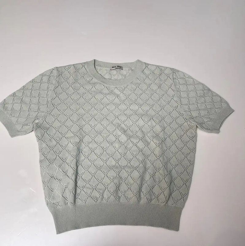 Miu Miu Miu Miu Summer Green Short Sleeve Pullover 0089 Size XS / US 0-2 / IT 36-38 - 1 Thumbnail