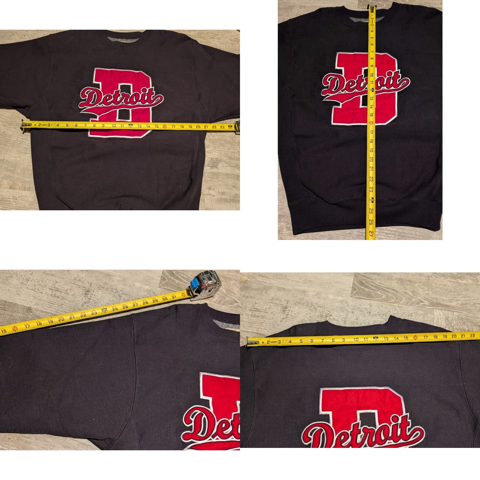 Vintage VINTAGE Steve & Barry's Detroit Crewneck Reverse Weave Sweatshirt Shirt M Black Mens 90s Detroit Team Logo Embroidered Heavyweight Pullover Size US M / EU 48-50 / 2 - 8 Thumbnail