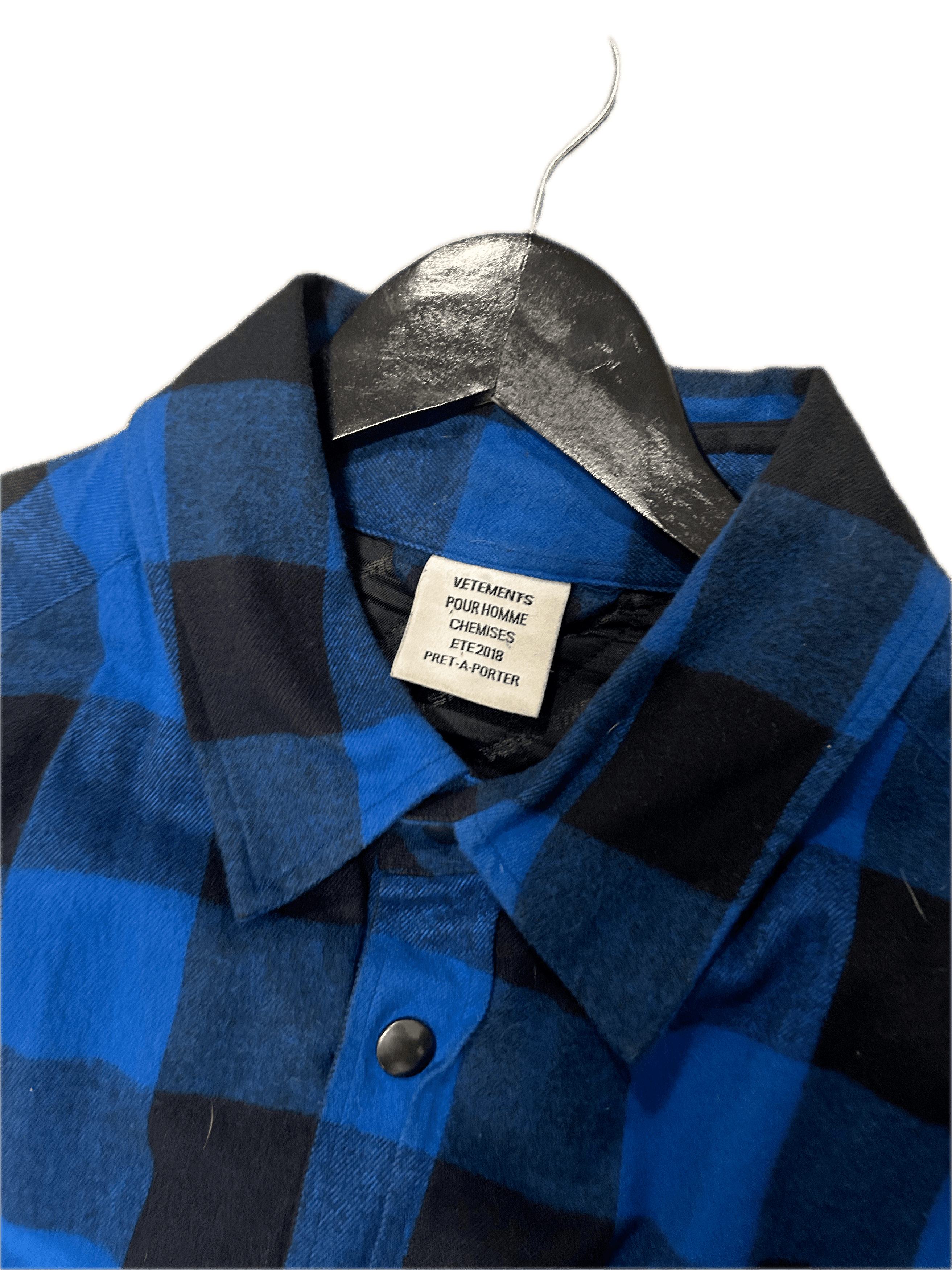 Vetements Vetements 2018 Blue Oversized Flannel Shirt Size US L / EU 52-54 / 3 - 7 Thumbnail