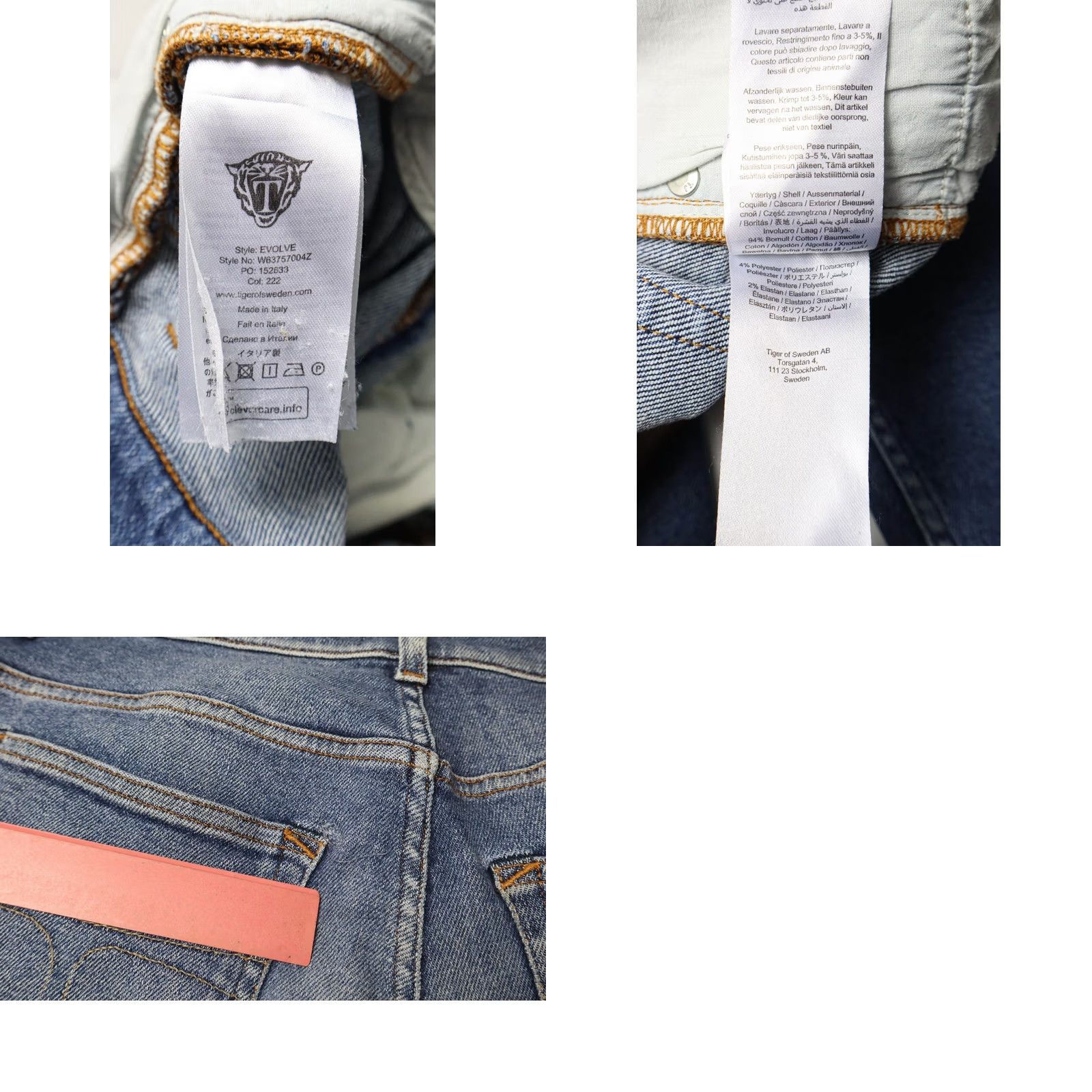 Tiger of Sweden Tiger of Sweden Jeans Men's Evolve W31/L32 Blue Faded Whiskers Stretched Zip Fly Size US 31 - 8 Thumbnail