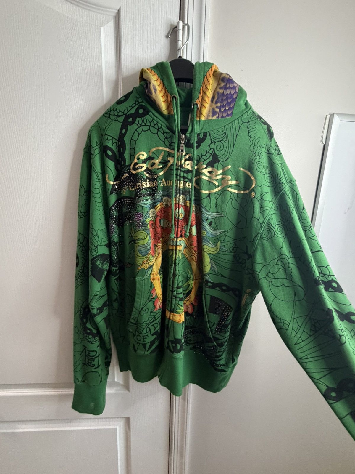 Ed Hardy Vintage Ed Hardy Rhinestone Hoodie Size US XL / EU 56 / 4 - 2 Thumbnail