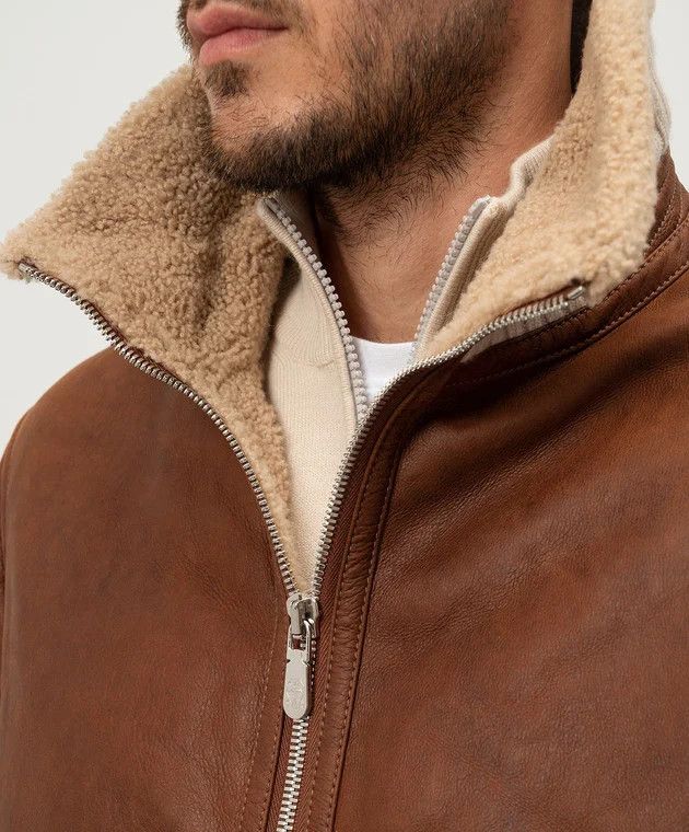 Brunello Cucinelli o1w1db10226 Lamb Fur Shearling Jacket in Brown Size US M / EU 48-50 / 2 - 4 Thumbnail
