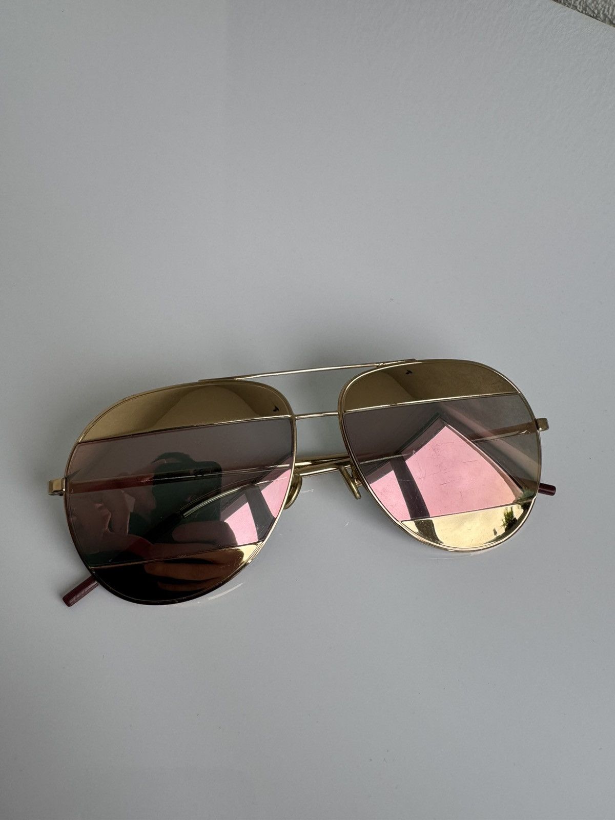 Dior Christian Dior Gold Aviator Sunglasses Gold Frame Vintage Size ONE SIZE - 4 Thumbnail