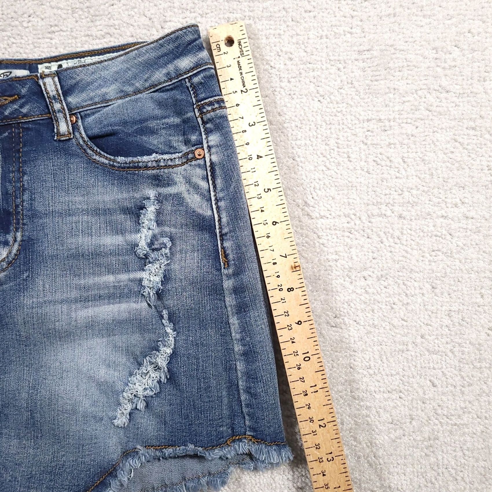 Denime Indigo Rein Denim Skirt Women's 3 Distressed Medium Stretch Mini Short 26" W Size 26" / US 2 / IT 38 - 6 Thumbnail