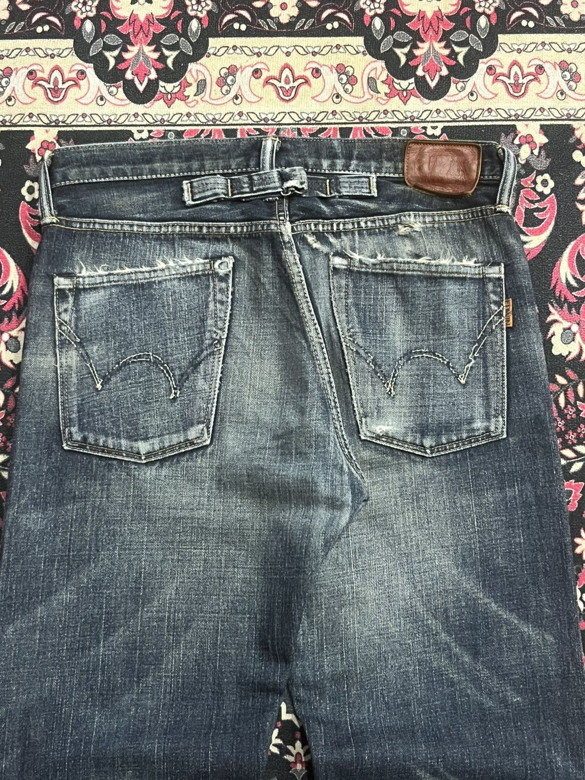 Edwin ⚡️Selvedge⚡️Vintage Edwin 505Z Buckle Back Blue Washed Jeans Size US 29 - 8 Thumbnail