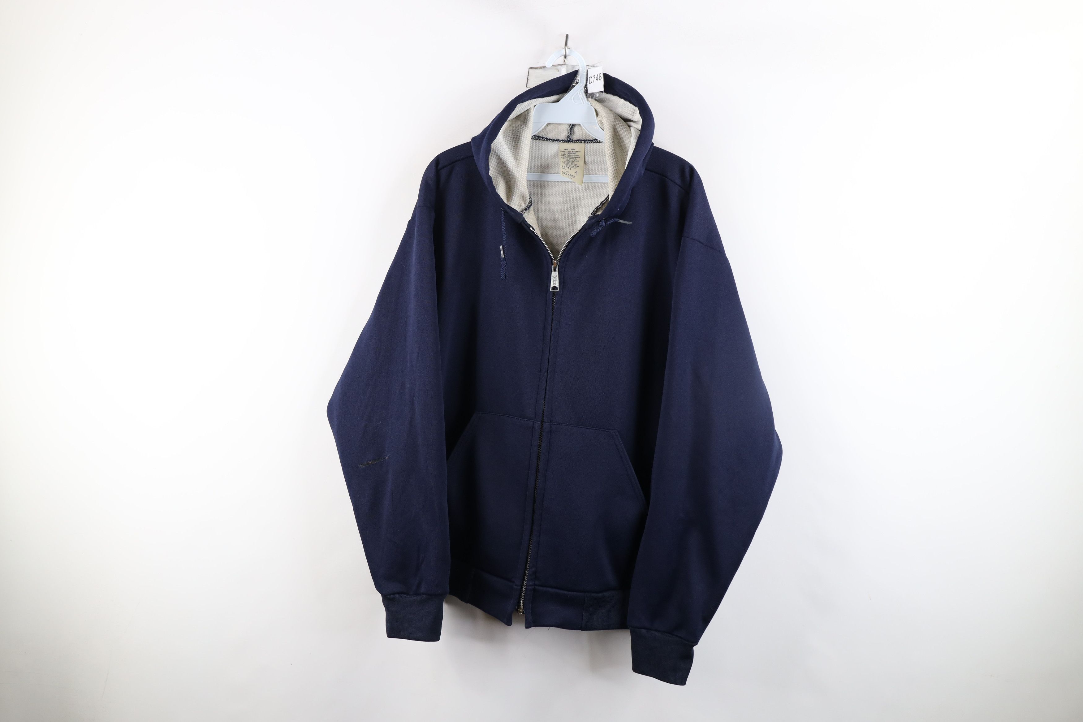 Vintage Vintage 70s Streetwear Thermal Waffle Knit Lined Hoodie Size US XXL / EU 58 / 5 - 1 Thumbnail
