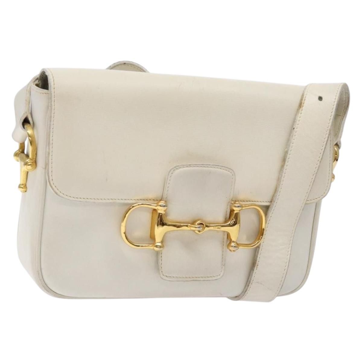 Celine CELINE Shoulder Bag Leather Gold White Size ONE SIZE - 1 Thumbnail