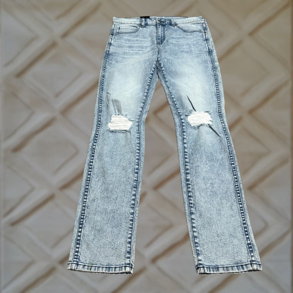 Dr. Denim Dr. Denim Snap Tight Slim Distressed Denim Jeans Mens 34x32 Light Mist Blue NWT Size US 34 / EU 50 - 1 Thumbnail