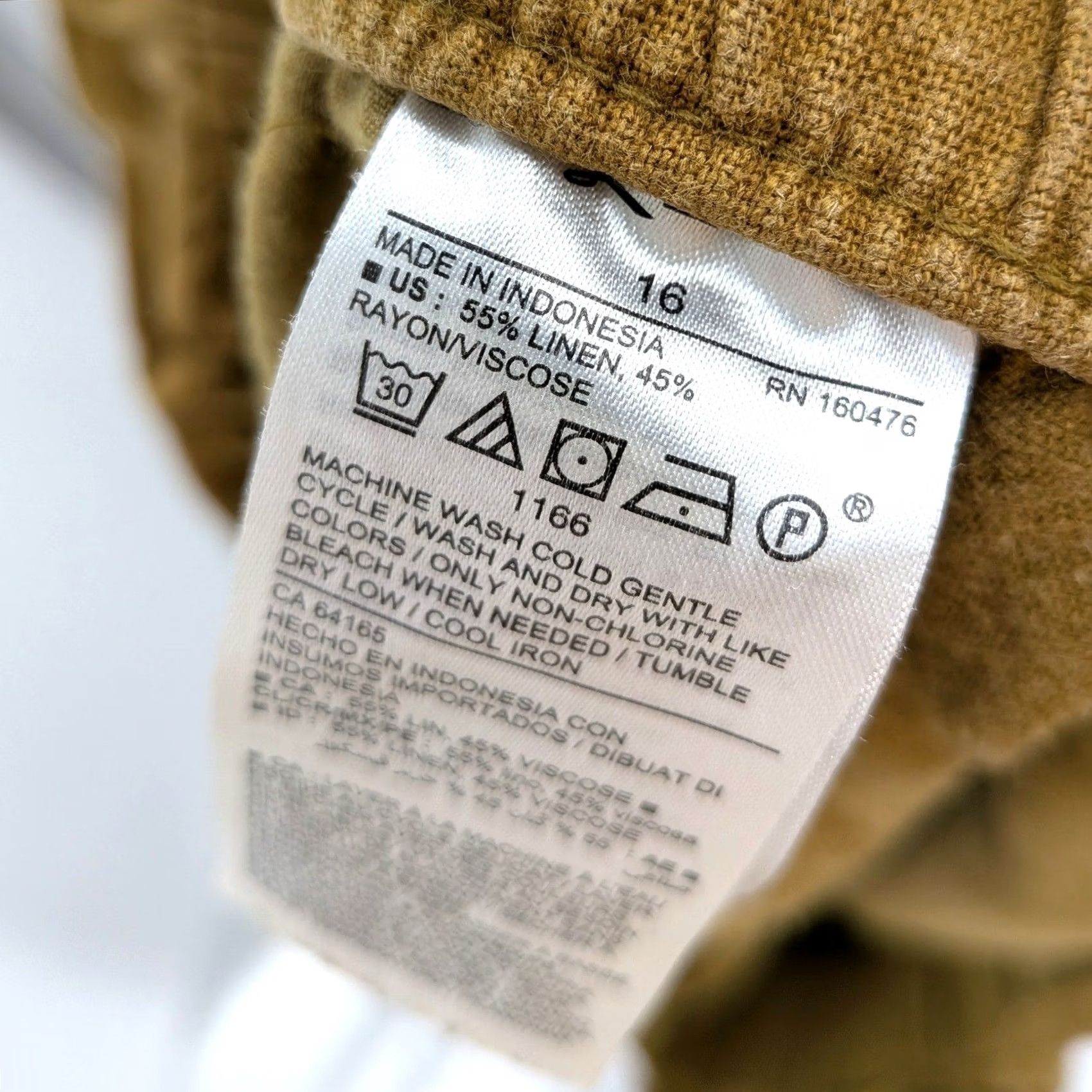 Old Navy Old Navy Boho Linen Blend Paperbag Shorts Mustard Olive 16W Pockets Womens Shorts Size 38" / US 16 / IT 52 - 3 Thumbnail