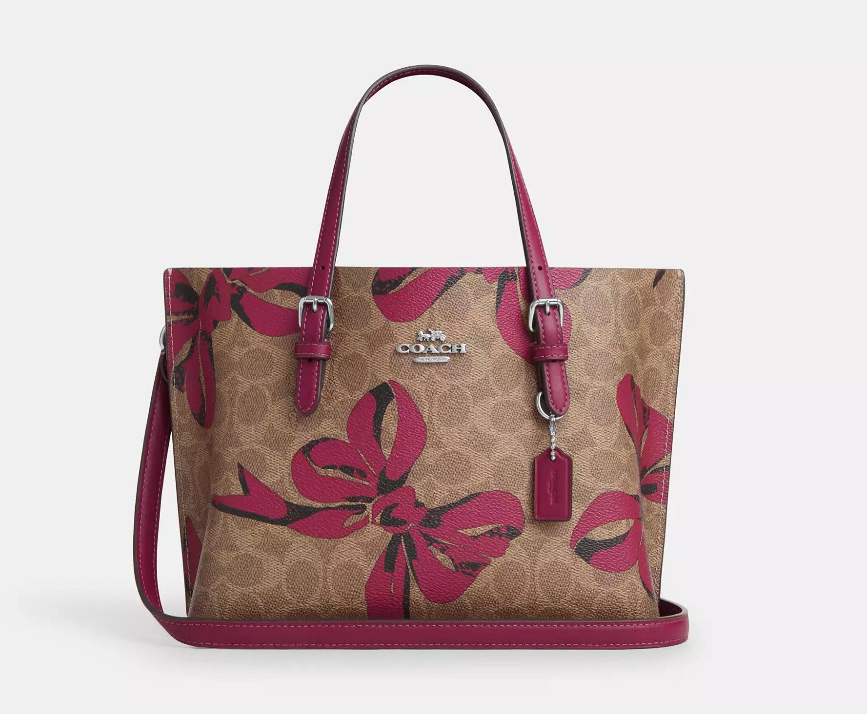 Coach Mollie Tote Bag 25 In Signature Canvas With Bow Print CZ767 Size ONE SIZE - 5 Thumbnail