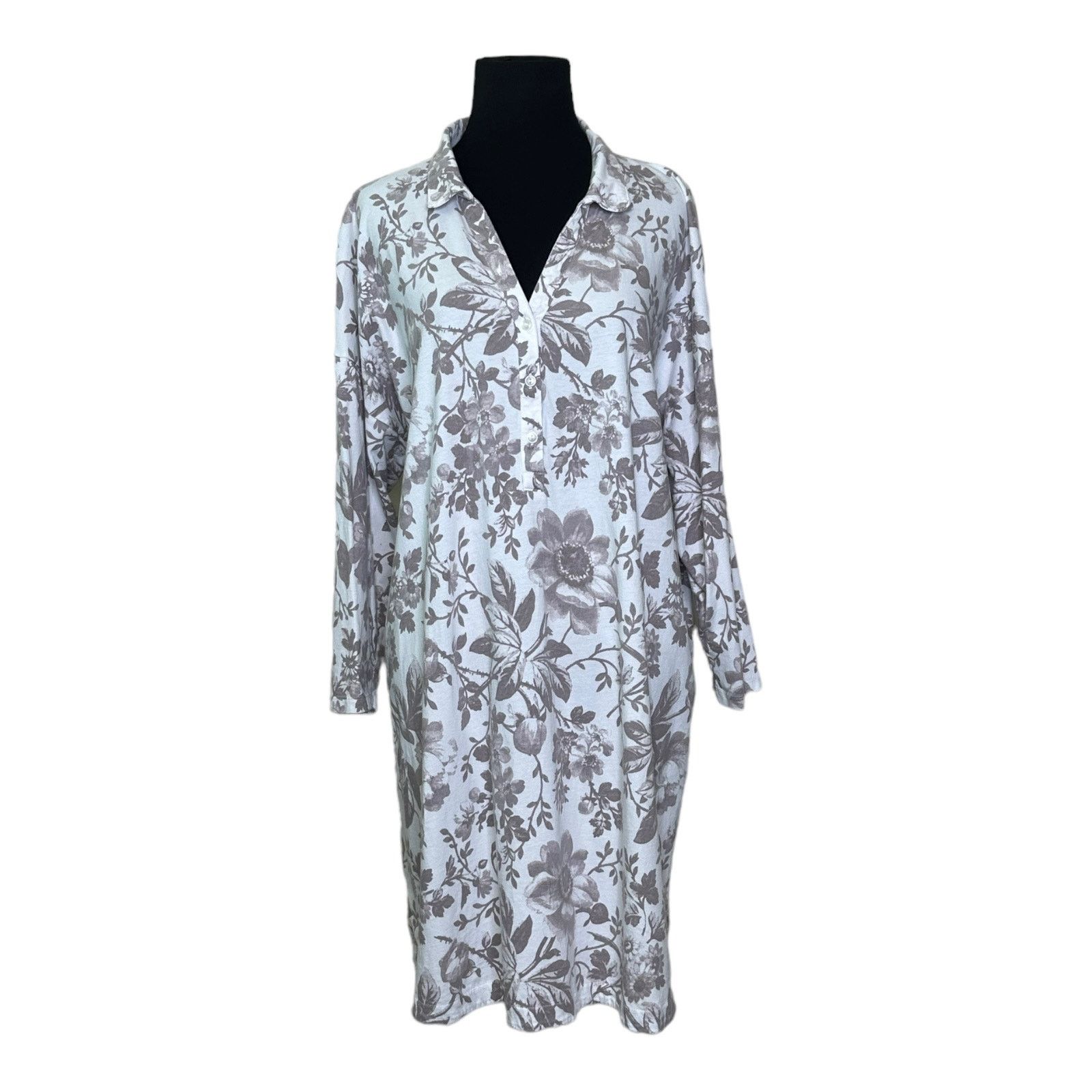 Haven Haven white brown floral long sleeves shirt dress size XL Size XL / US 12-14 / IT 48-50 - 7 Thumbnail