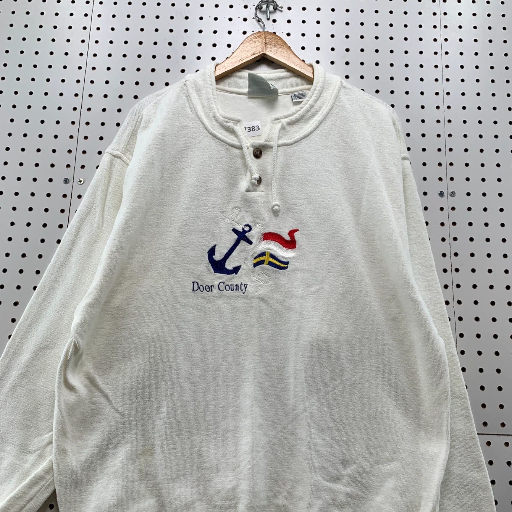 Vintage VINTAGE Up North Sweatshirt Shirt Adult XL White Embroidered 23x29 Pullover Drawstring Men’s Winter Nature Size US XL / EU 56 / 4 - 5 Thumbnail