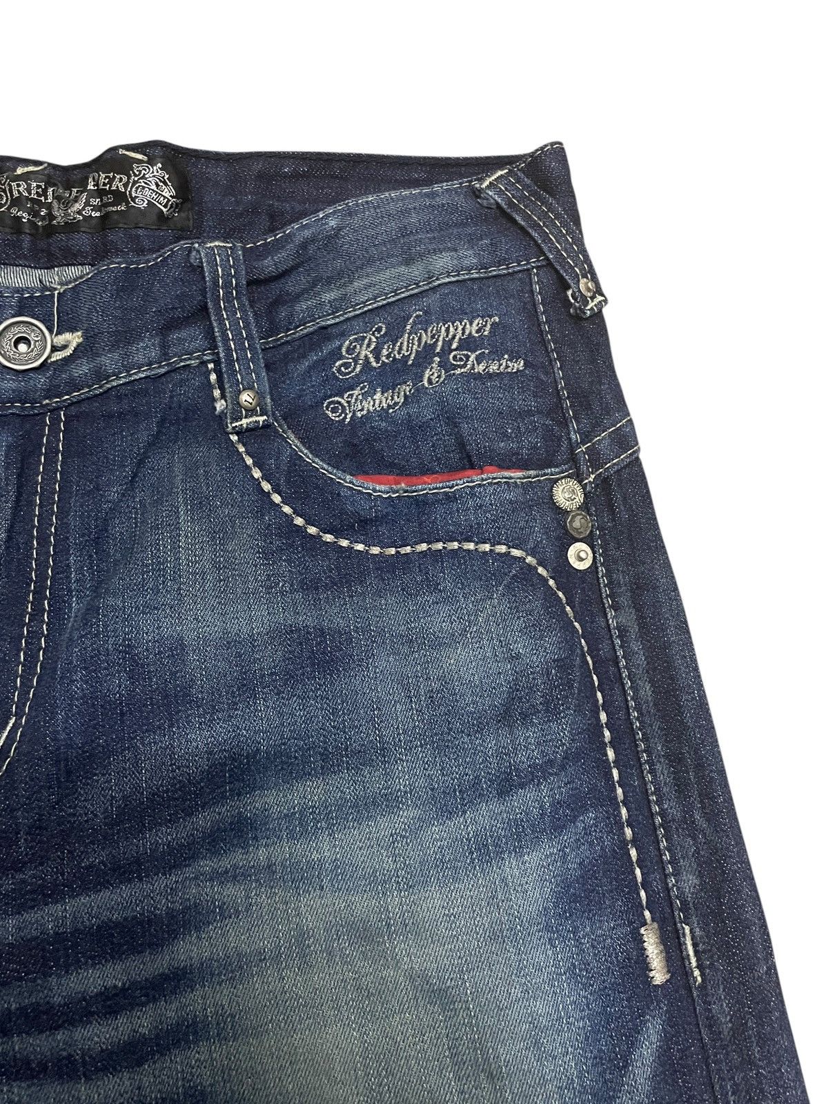 Japanese Brand Rare Vintage Japanese Brand Red Pepper Flared Jeans 1990s Size US 32 / EU 48 - 6 Thumbnail