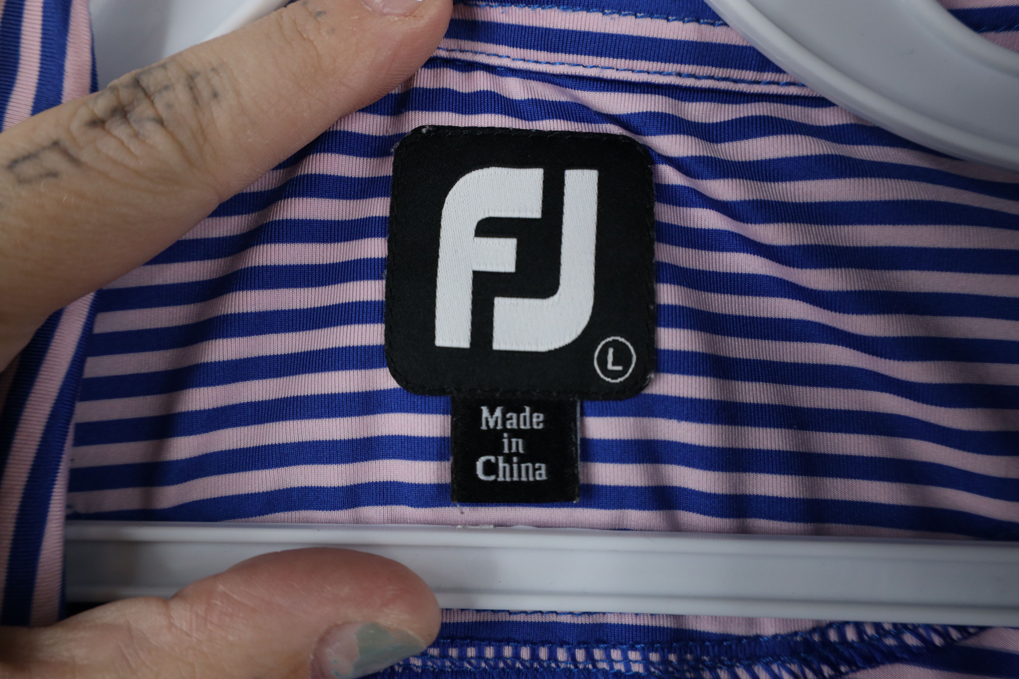 Footjoy × Vintage FootJoy Logo Striped Stretch Collared Golf Polo Shirt Size US L / EU 52-54 / 3 - 5 Thumbnail