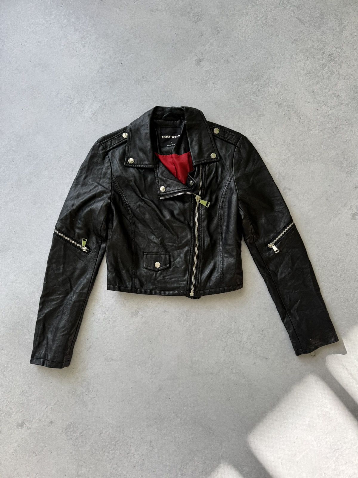 If Six Was Nine Rare Vintage Genuine Leather Cropped Jacket Avant Garde Size XS / US 0-2 / IT 36-38 - 1 Thumbnail