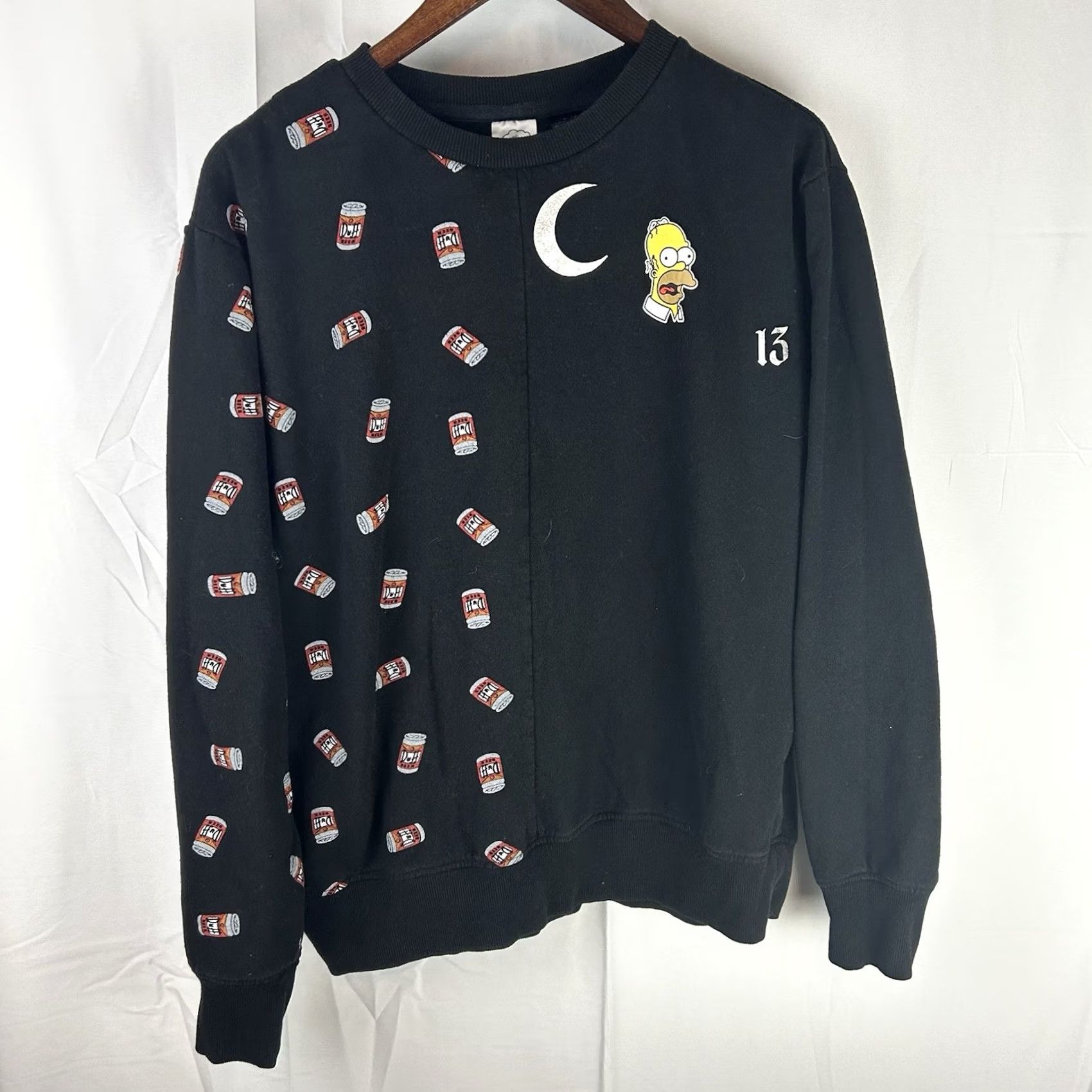 Vintage VINTAGE The Simpsons Men’s Sweatshirt Black Burping Homer Duff Beer Half AOP Crew Neck Long Sleeve M Adults Graphic Print Logo Size US M / EU 48-50 / 2 - 2 Thumbnail